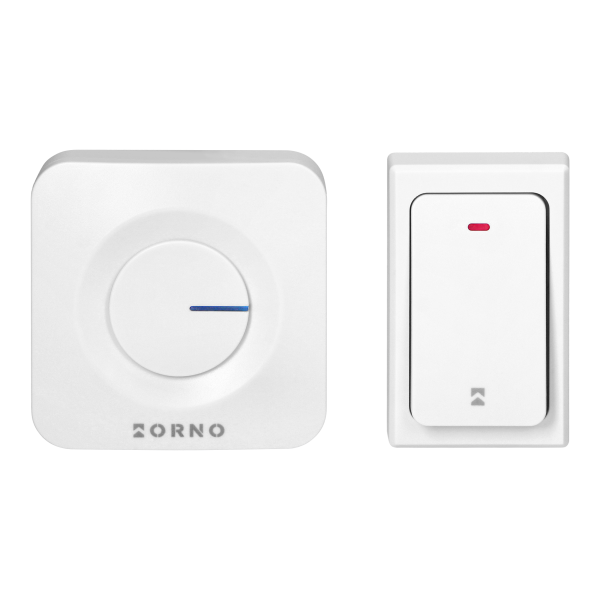 ONDO AC wireless mains-powered doorbell with battery-free button, learning system, 36 sounds, 200m, white